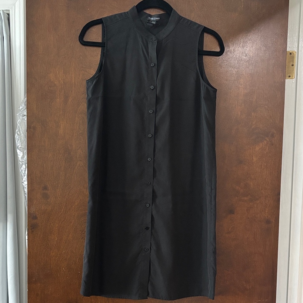 Eileen Fisher Black Sleeveless Midi Dress